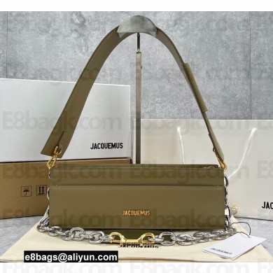 Jacquemus Le Ciuciu Rectangular Box Bag Leather 2043 Khaki Green