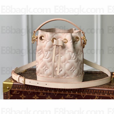 Louis Vuitton Monogram Empreinte leather Nano Noé Bag M81463 Light Beige