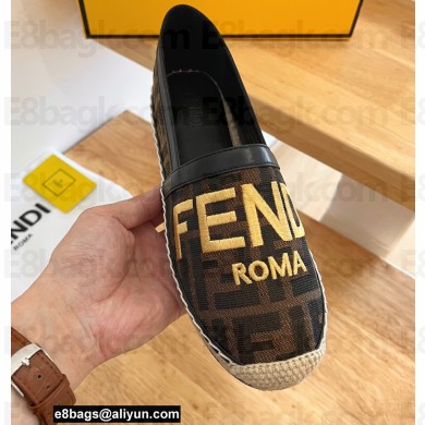 Fendi Roma Embroidered Espadrilles FF Brown 2022