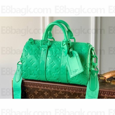 Louis Vuitton Monogram Leather Keepall Bandoulière 25 Bag M20929 Green