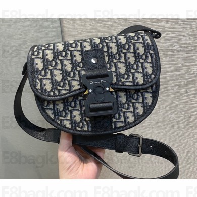 Dior Gallop Messenger Bag in Oblique Jacquard and Black Grained Calfskin 2022