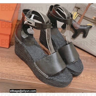 Hermes Heel 8.5cm Platform 5cm Tipoli Wedge Espadrilles 05 2022