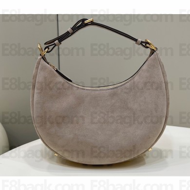 Fendi leather Fendigraphy Small Hobo Bag Suede Gray 2022