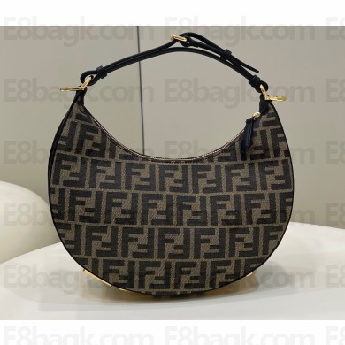 Fendi Brown FF fabric Fendigraphy Small Hobo Bag Black 2022