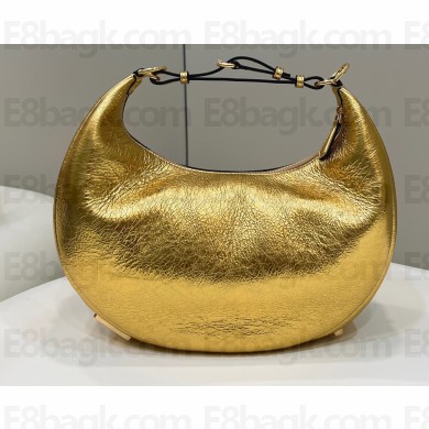 Fendi leather Fendigraphy Medium Hobo Bag Gold 2022