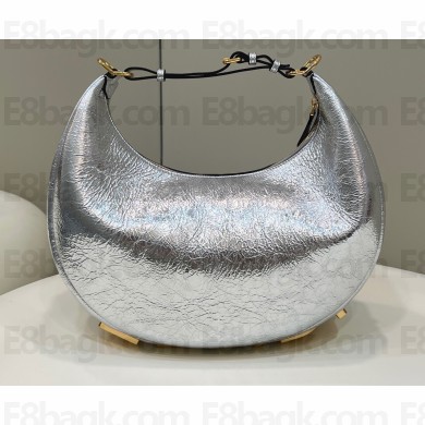 Fendi leather Fendigraphy Medium Hobo Bag Silver 2022