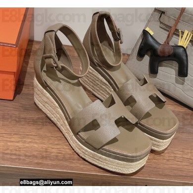 Hermes Heel 8.5cm Platform 5cm Elda Wedge Espadrilles 08 2022