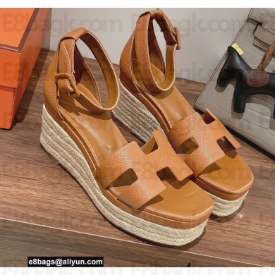 Hermes Heel 8.5cm Platform 5cm Elda Wedge Espadrilles 09 2022