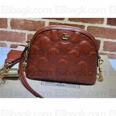 Gucci GG matelassé leather shoulder bag ‎702229 Brown 2022