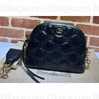Gucci GG matelassé leather shoulder bag ‎702229 Black 2022