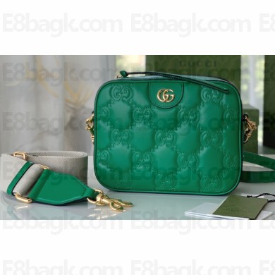 Gucci GG matelassé leather shoulder bag ‎702234 Green 2022