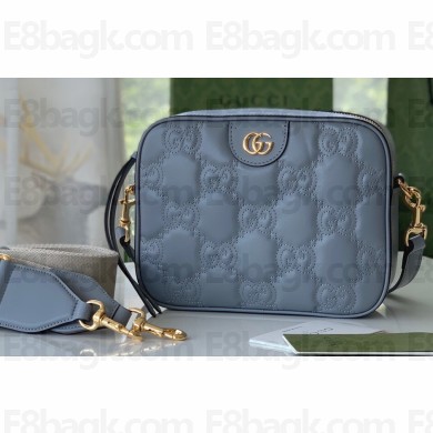 Gucci GG matelassé leather shoulder bag ‎702234 Gray 2022