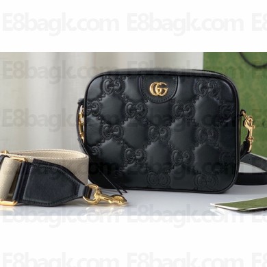 Gucci GG matelassé leather shoulder bag ‎702234 Black 2022