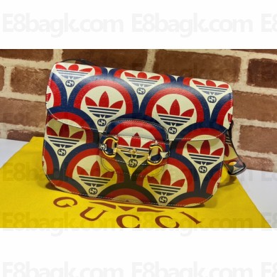 Gucci x Adidas Horsebit 1955 Shoulder bag ‎602204 Interlocking G and Trefoil print 2022