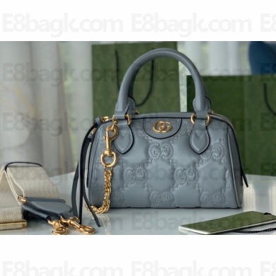 Gucci GG matelassé leather top handle bag ‎702251 Gray 2022