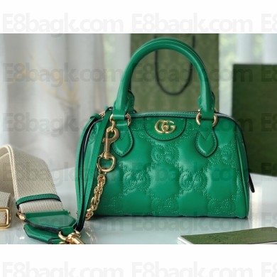 Gucci GG matelassé leather top handle bag ‎702251 Green 2022