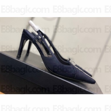 Chanel Heel Crystal CC Logo Satin Slingbacks 2022