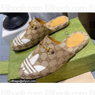 Gucci x adidas women's Trefoil slipper 702211 GG Beige 2022