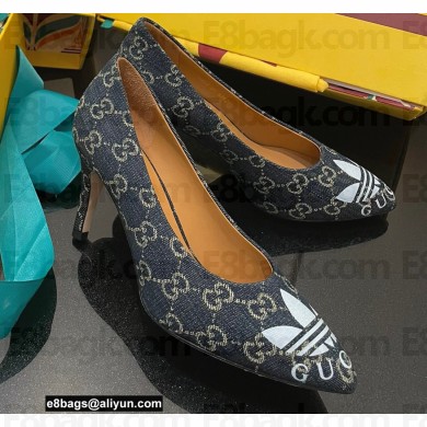 Gucci x adidas Heel 7.5cm women's Trefoil Pumps GG Blue 2022