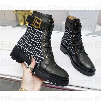Balmain Bicolor jacquard Ranger Romy ankle boots 01 2022
