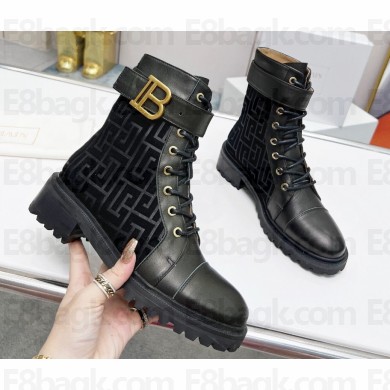 Balmain Bicolor jacquard Ranger Romy ankle boots 06 2022