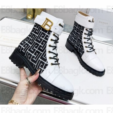 Balmain Bicolor jacquard Ranger Romy ankle boots 09 2022