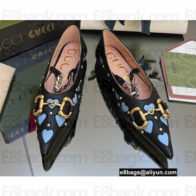Gucci Lovelight crystals ballet flats with Horsebit and chain ‎713868 Black 2022
