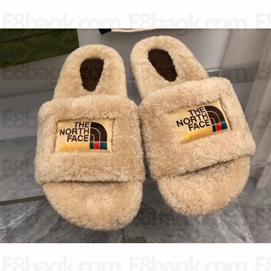 Gucci x The North Face shearling slides Beige 2022