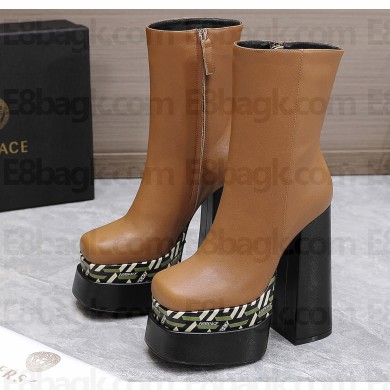 Versace Heel 15.5cm platform 6cm Aevitas Boots Brown/Print 2022