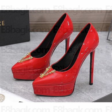 Versace Heel 15.5cm platform 1.5cm Virtus Pumps Patent Red 2022