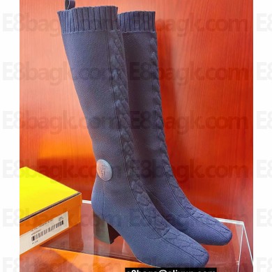 Hermes Fontaine 60 knit boots Top Quality Blue