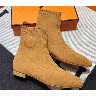 Hermes Duo knit Ankle boots Top Quality Brown
