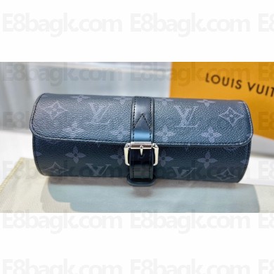 Louis Vuitton 3 Watch Case M43385 Monogram Eclipse Canvas