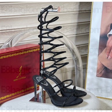 Rene Caovilla SUPERCLEO stiletto heel 9.5cm Jewel Sandals Black 2022