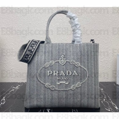 Prada Embroidered handbag 1BA342 Black/Gray 2022