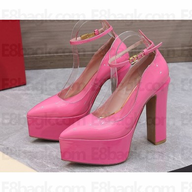 Valentino Heel 15.5cm platform 5.5cm Tan-Go Pointy Pumps in patent leather Pink 2022