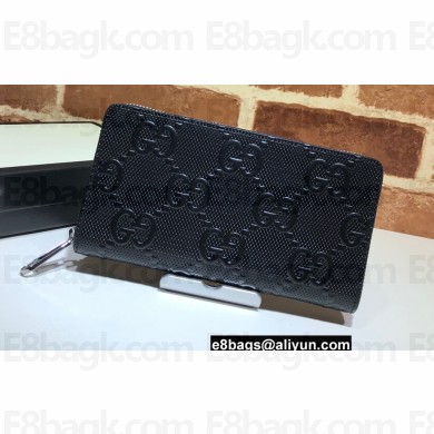 Gucci GG Embossed Zip Around Wallet 625558 Black