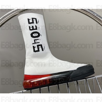 Balenciaga 53045 Speed Knit Sock High Sneakers White/Black 2022