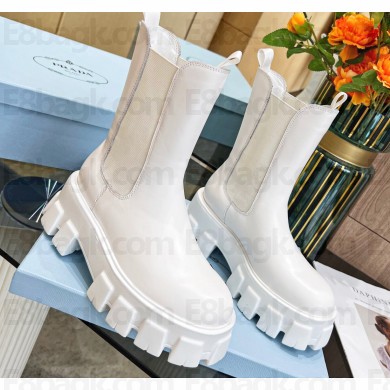 Prada Monolith Brushed leather boots 1U749M White 2022