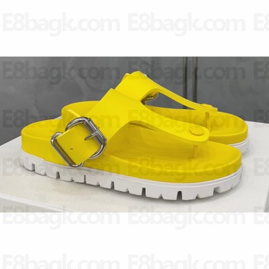 Prada metal buckle Rubber flip-flops Sandals Yellow 2022