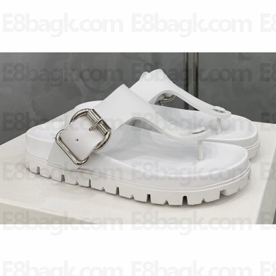 Prada metal buckle Rubber flip-flops Sandals White 2022