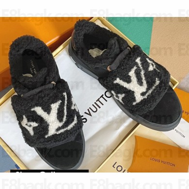 Louis Vuitton Suede calf leather and shearling Time Out Sneakers Black 2022