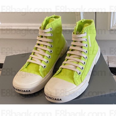 Balenciaga Paris High Top Sneakers in Destroyed cotton and rubber 04