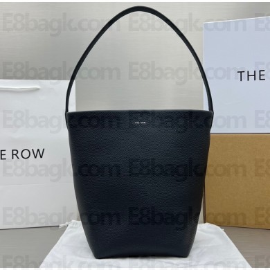 The Row Medium N/S Park Tote Bag in Grained Leather 1822 Black