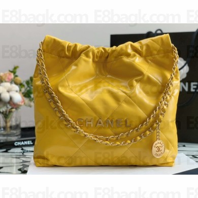 Chanel Calfskin CHANEL 22 Small Handbag AS3260 Yellow/Gold 2022