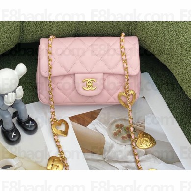 Chanel Mini Flap Bag in Lambskin AS3456 Pink 2022