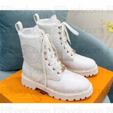 Louis Vuitton Calf leather and wool Territory Flat Ranger Ankle Boots White 2022