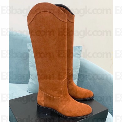 Saint Laurent kate boots in leather Suede Caramel 2022