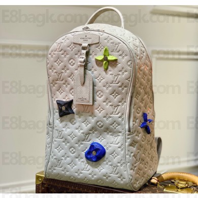 Louis Vuitton Taurillon Monogram leather Climbing Theme Ellipse Backpack Bag White