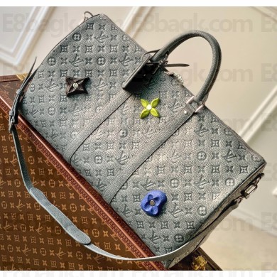 Louis Vuitton Taurillon Monogram leather Climbing Theme Keepall 50 Bag M20901 Gray